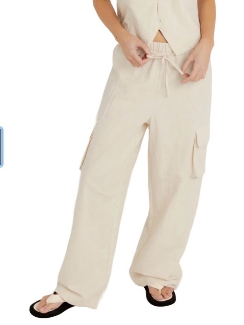 Sienna Sky Wide Leg Pants 
Women's Small Cargo Cream NEW